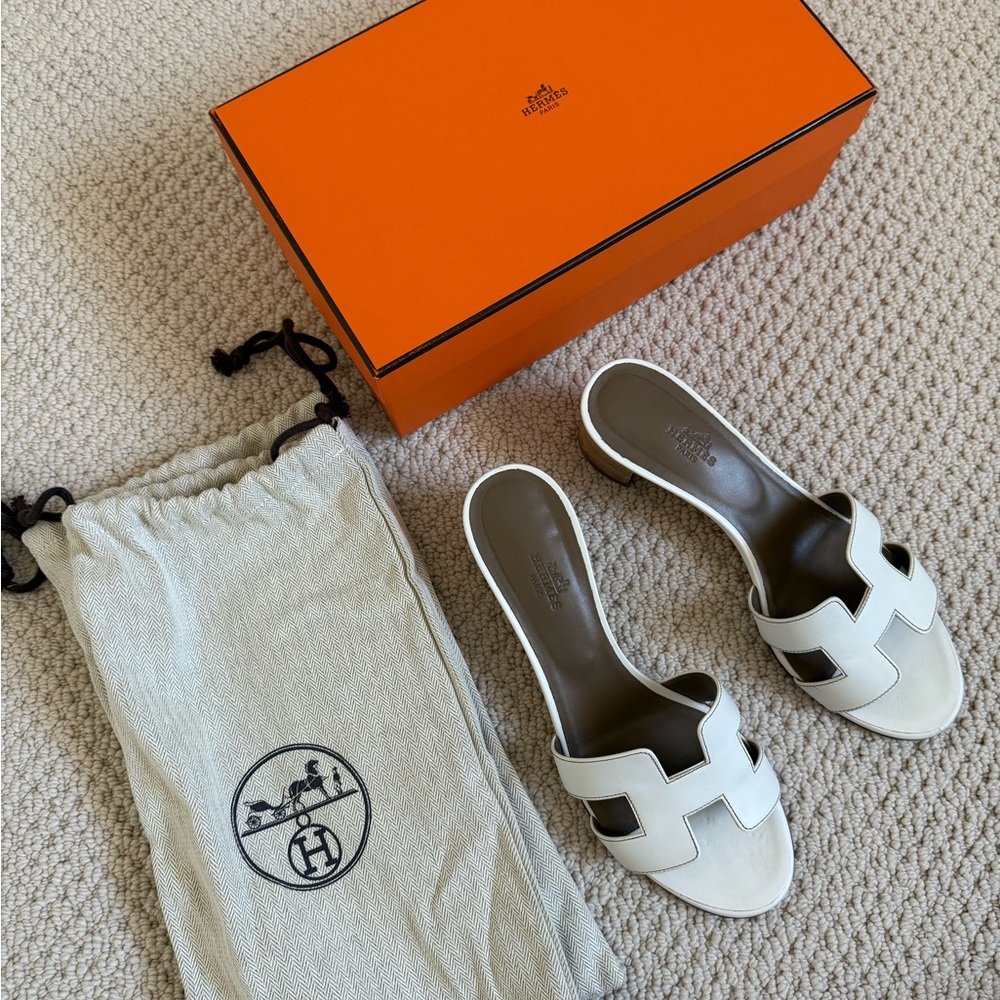 Hermes White Women's oasis sandals